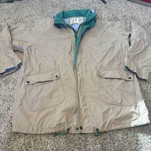 Men's Beige Jacket with Teal Accents